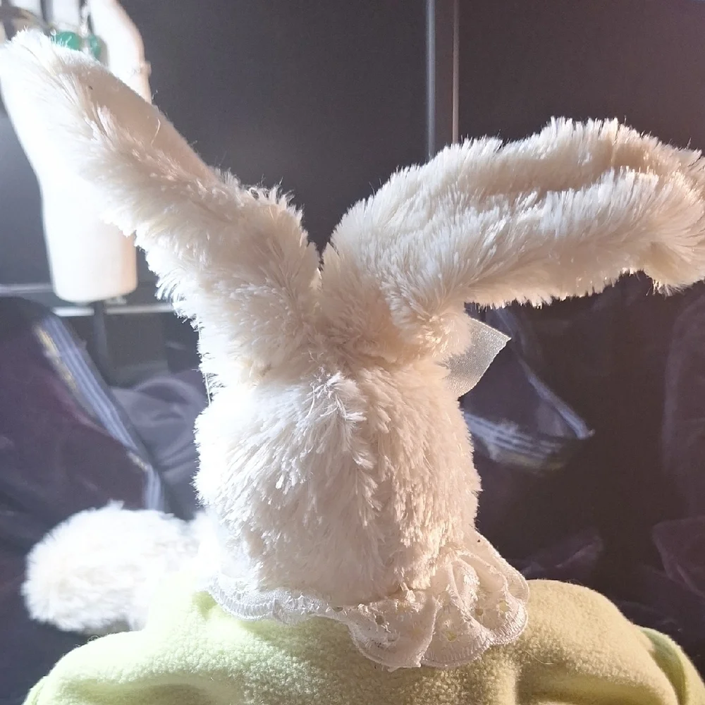 Adorable Green and White Bunny Plush Toy - Picture 11 of 12